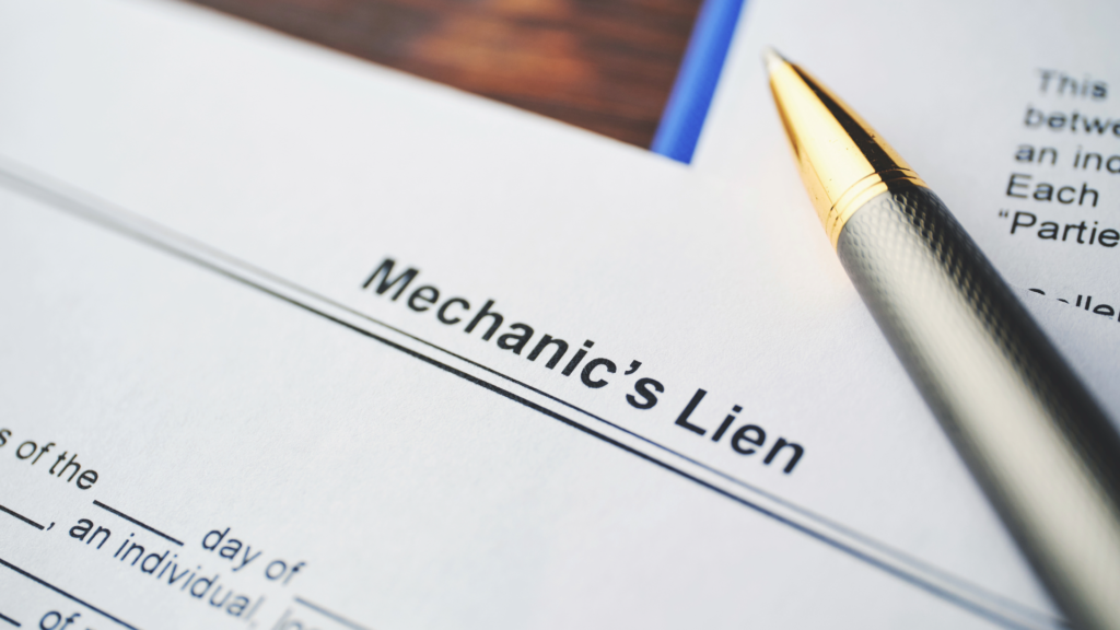 A mechanic's lien form commonly used in pre-Florida construction litigation. 