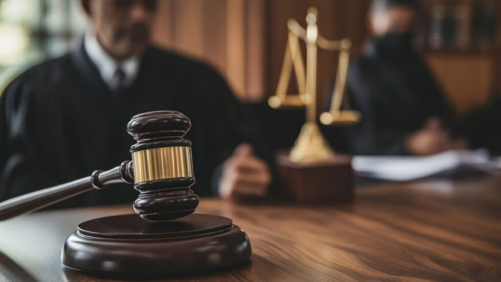 A judge oversees small claims cases in Florida.